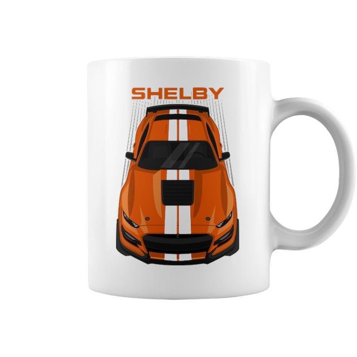 Ford Mustang Shelby Gt500 2020 2021   Twister Orange   White Stripes Coffee Mug