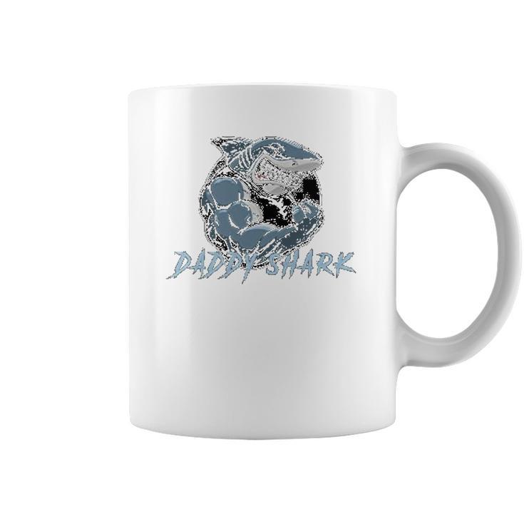 Funny Fathers Day Daddy Shark Gymer Gift Coffee Mug