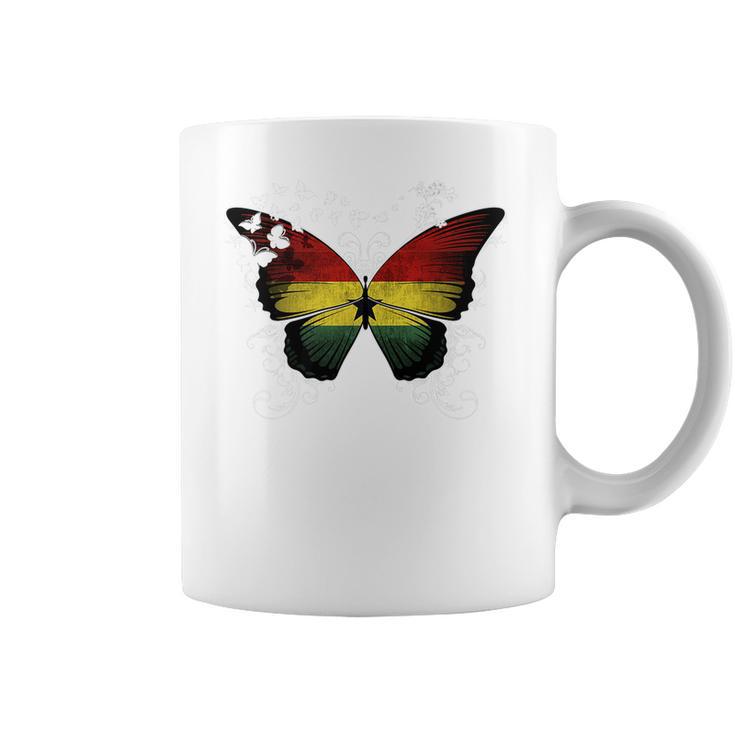 Ghana Flag Ghanaian Flag Butterfly Coffee Mug