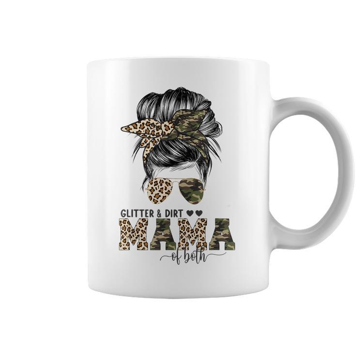 Glitter And Dirt Mama Of Both Leopard Camo Mothers Day Gift Coffee Mug