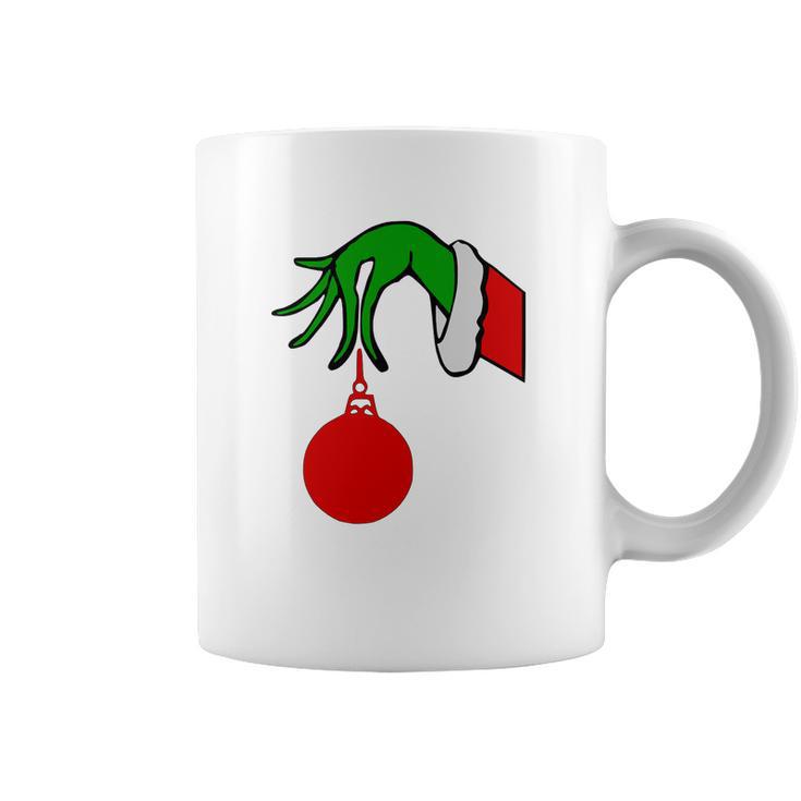 Grinch Arm Holding Ornament T-Shirt Coffee Mug