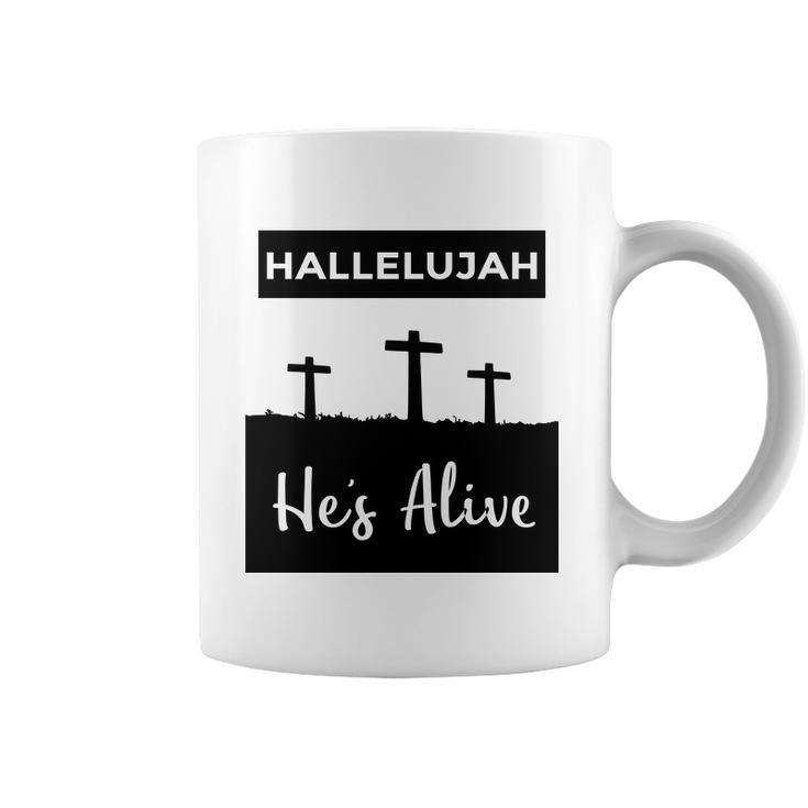 Hallelujah Hes Alive Christian Graphic Easter Coffee Mug