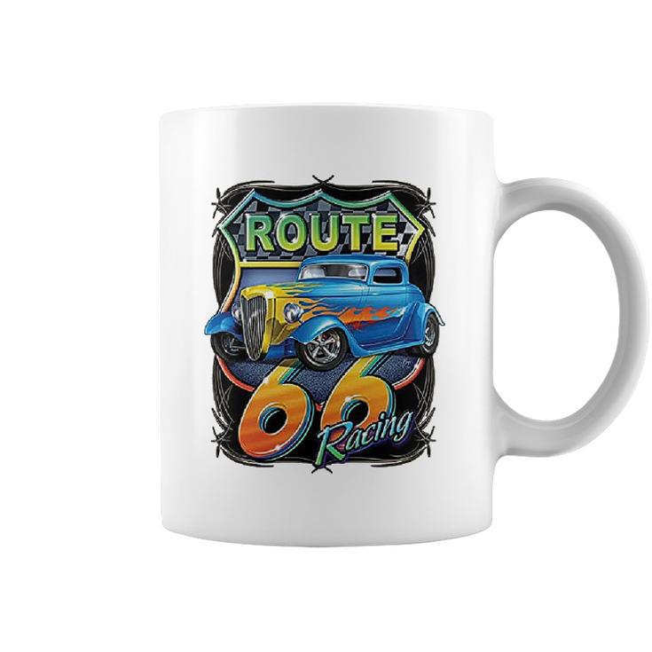 Hot Rod Route 66 Sign American Muscle Classic History Coffee Mug