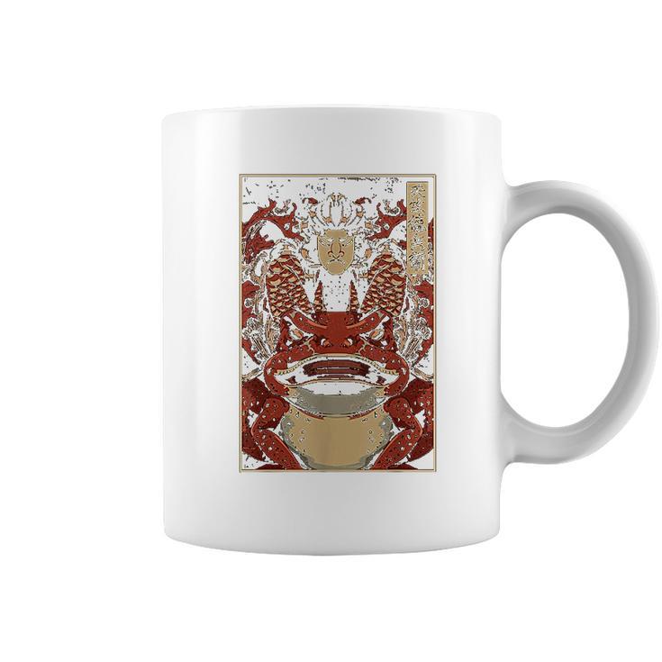 Japanese Artwork Samurai Riding Wild Toad Nippon Kanji Coffee Mug