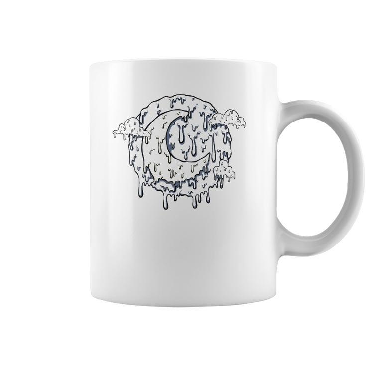 Kawaii Pastel Goth Vaporwave Melting Moon Creepy Aesthetic Coffee Mug