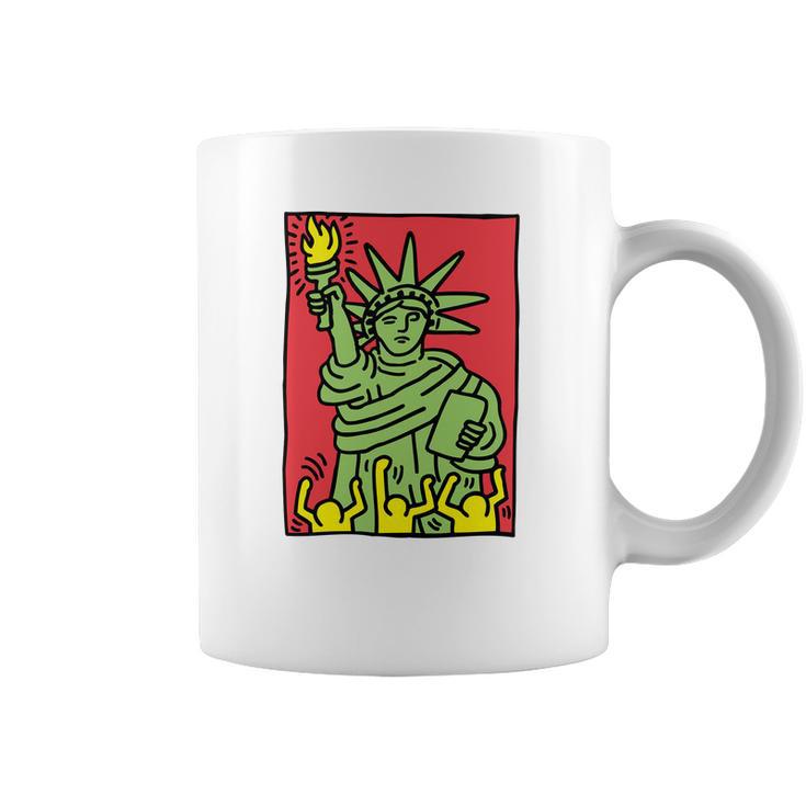 Keith Haring Funny Lady Liberty Coffee Mug