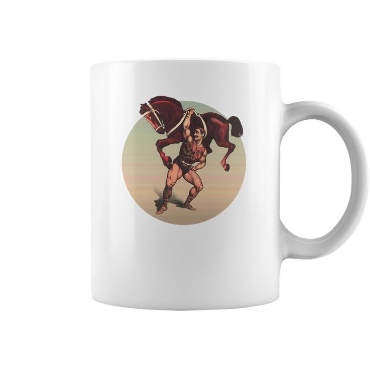 Muscle Man Lifting A Horse Kids Coffee Mug