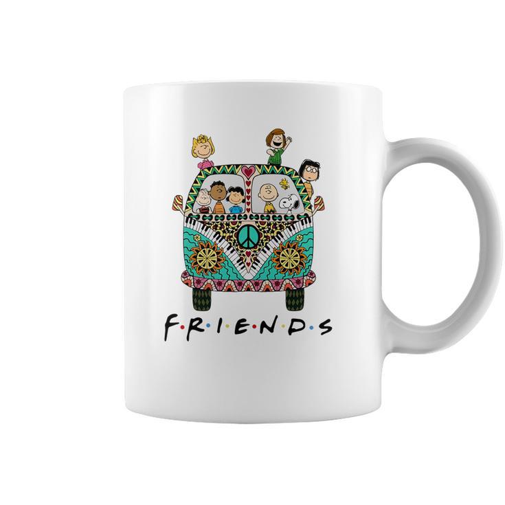 Peanuts Friends With Hippie Bus Shirt Coffee Mug