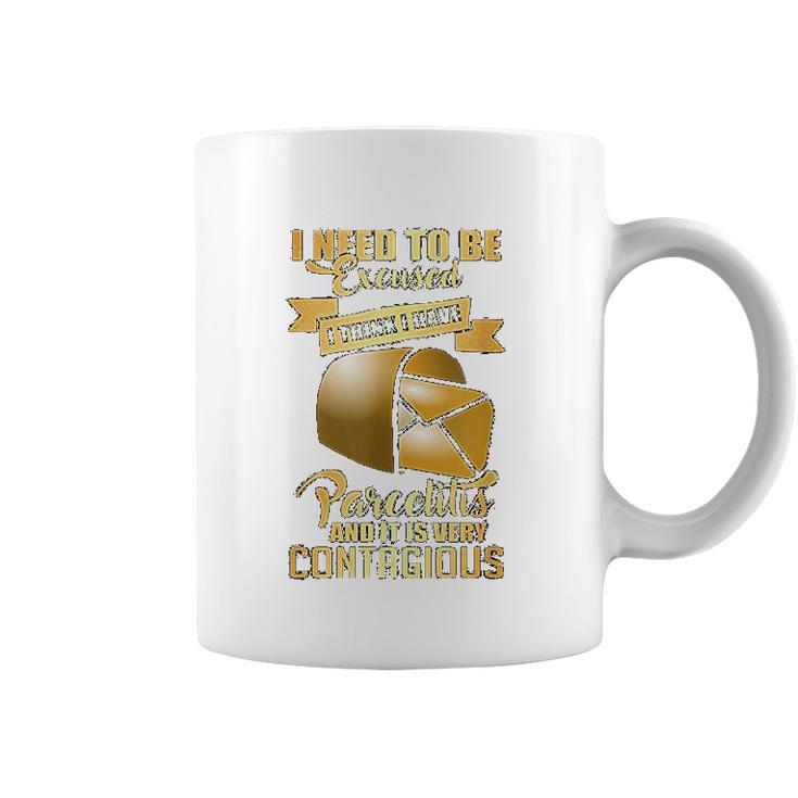 Postal Worker Parcelitis Very Contagious Funny Gift For Men Coffee Mug