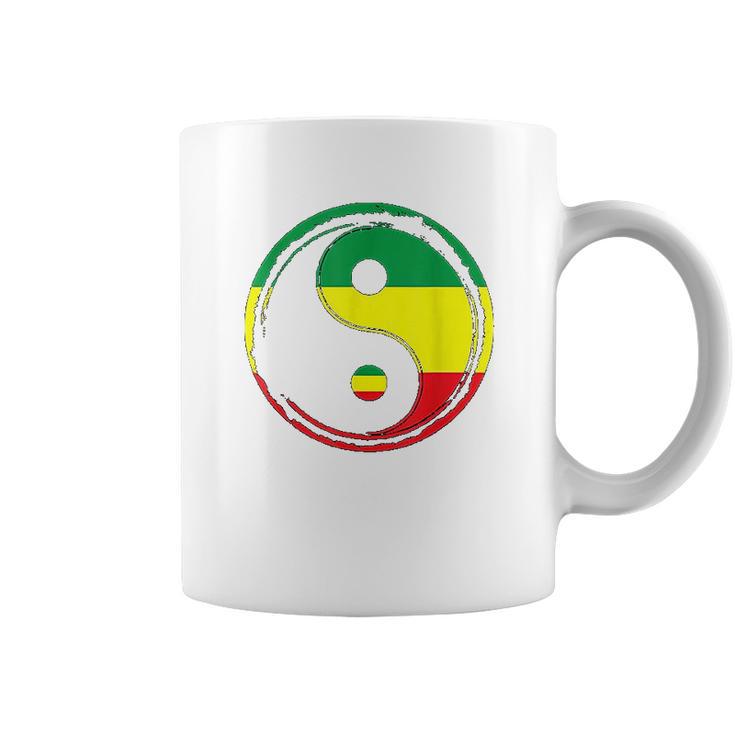 Rasta Flag Jamaica Flag Irie Peace Symbol Reggae Music Coffee Mug