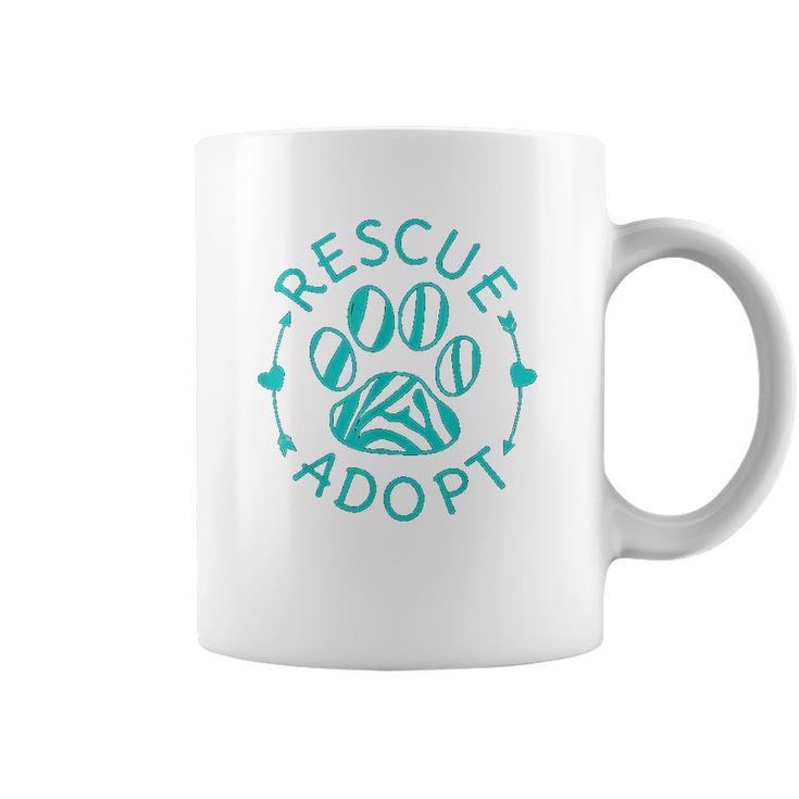 Rescue Adopt Animal Lover Love Cats Dogs Paw Print Gift Coffee Mug