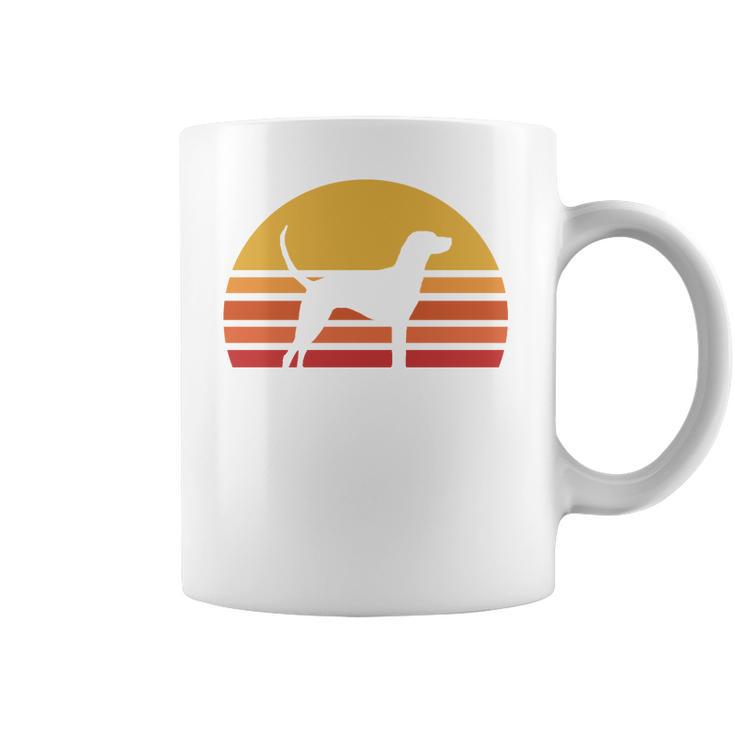 Retro Sun Redbone Coonhound Dog Silhouette Coffee Mug