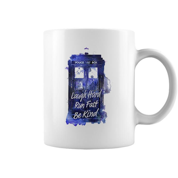 Ripple Junction Doctor Who Laugh Hard Run Fast Watercolor Tardis Junior Coffee Mug