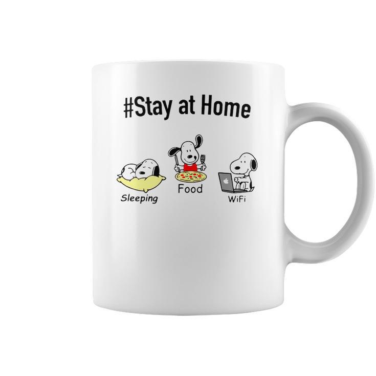 Snoopy Stay At Home Sleeping Food Wifi Coffee Mug