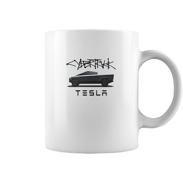 Tesla Cybertruck Truck And Logo Coffee Mug