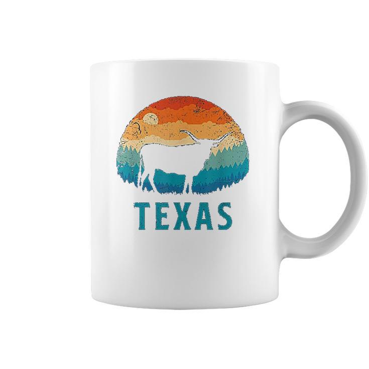 Texas Longhorn Cow Vintage Texan Cattle Herd Retro Coffee Mug