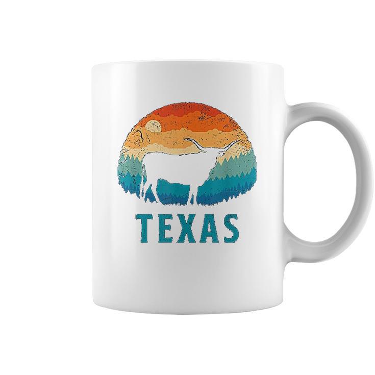 Texas Longhorn Cow Vintage Texan Cattle Herd Retro Lone Star Coffee Mug