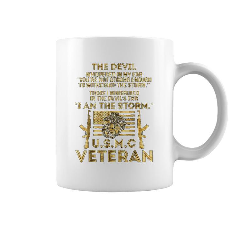 Usmc Veteran I Am The Storm Gold Effect Coffee Mug