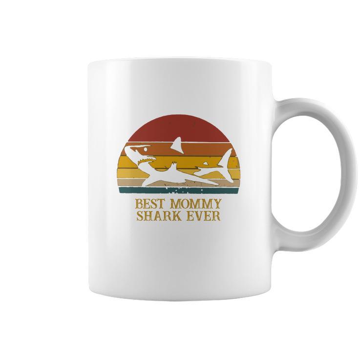 Vintage Best Mommy Shark Ever Gift For Mom Christmas Mom Gift Coffee Mug