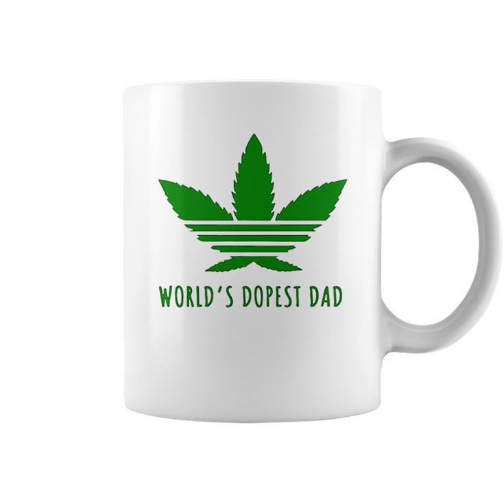 Weed Worlds Dopest Dad Funny Coffee Mug