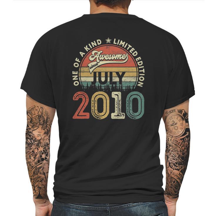 12Th Birthday Retro Vintage Born In July 2010 12 Years Old Mens Back Print T-shirt