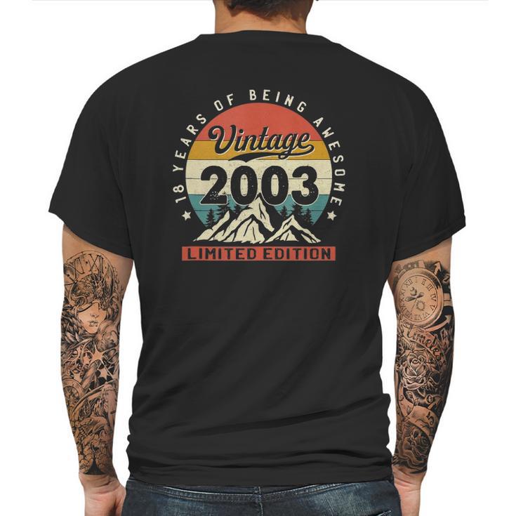 18 Years Old 18Th Birthday Vintage Made In 2003 Limited Mens Back Print T-shirt