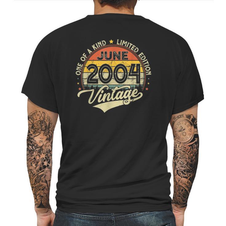 18Th Birthday Gifts 18 Years Old Retro Born In June 2004 Ver2 Mens Back Print T-shirt