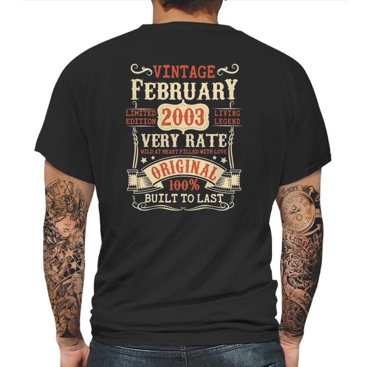 19 Years Old 19Th Birthday Gifts Vintage February 2003 Ver2 Mens Back Print T-shirt