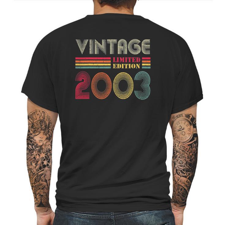 19 Years Old Gifts Vintage 2003 Limited Edition 19Th Birthday Mens Back Print T-shirt