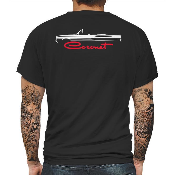 1966 1967 Dodge Coronet Convertible V2 Mens Back Print T-shirt