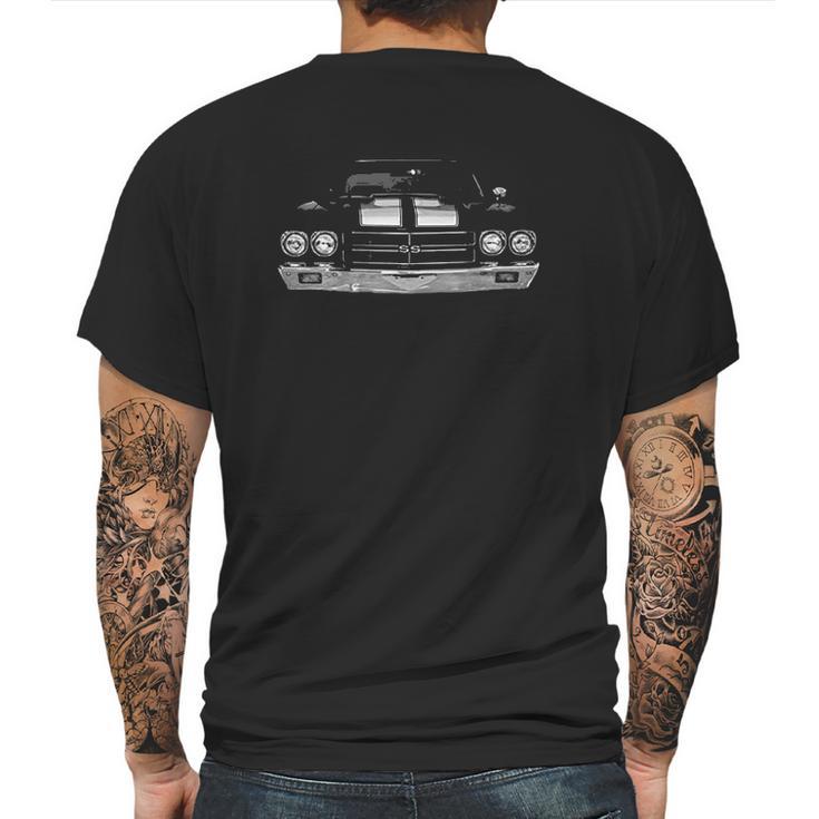 1970 Chevelle Front Grill View Mens Back Print T-shirt