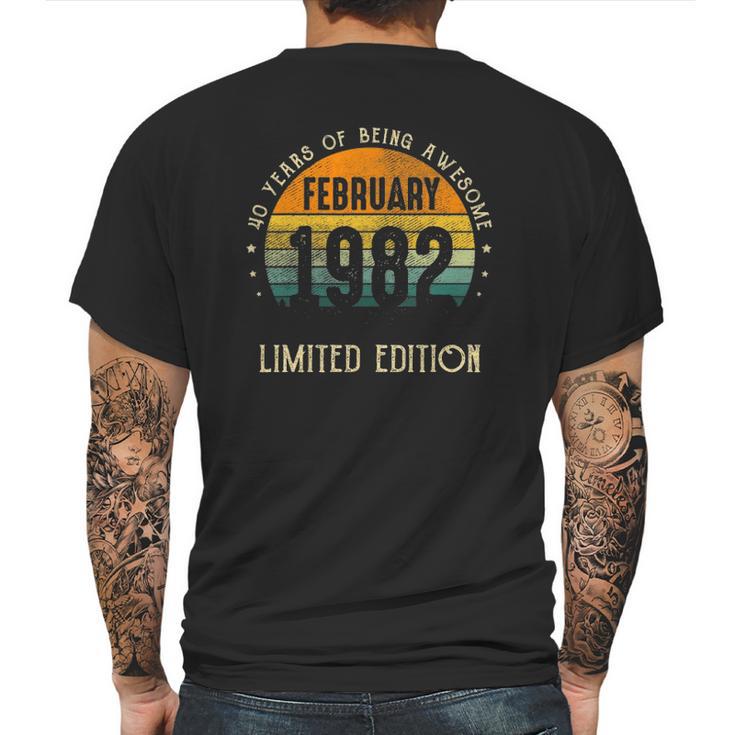 1982 Birthday Gifts For Men February 40 Years Old 40Th Bday Mens Back Print T-shirt