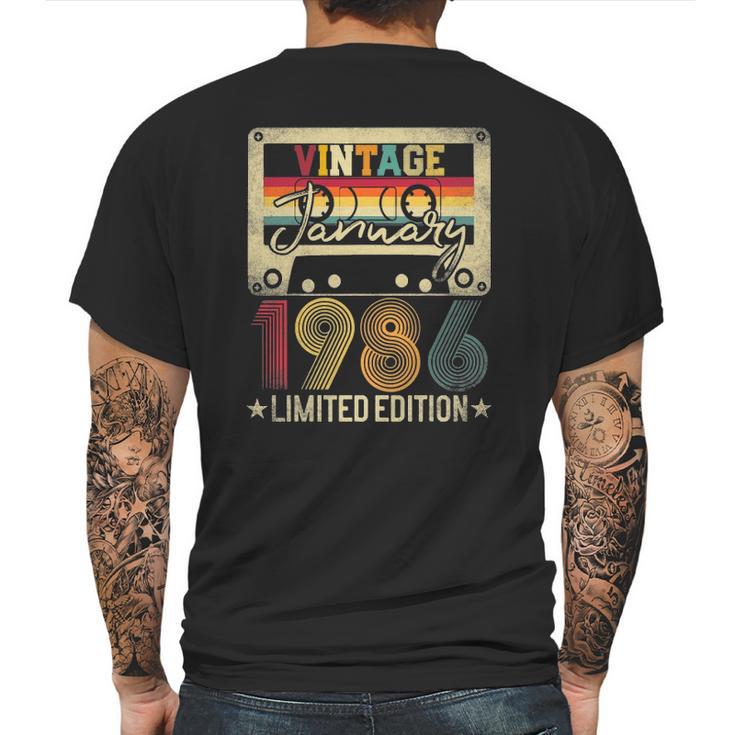 1986 January Vintage Limited Edition 35Th Birthday Gift Idea Mens Back Print T-shirt