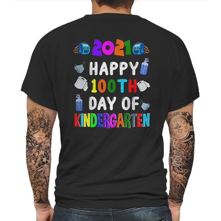 2022 Happy 100Th Day Of Kindergarten Cute 100 Days Mens Back Print T-shirt