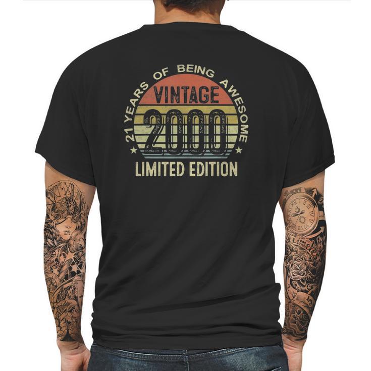 21 Years Old Gift Vintage Limited Edition 2000 21St Birthday Mens Back Print T-shirt