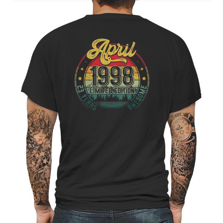 23Rd Birthday Gifts 23 Years Old Retro Born In April 1998 Ver2 Mens Back Print T-shirt