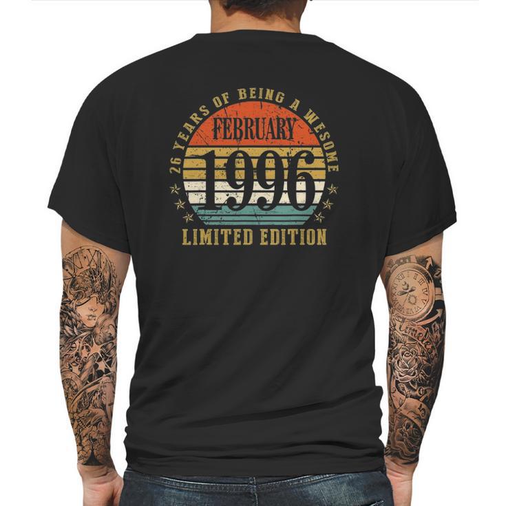 26 Years Old Gift February 1996 Limited Edition Mens Back Print T-shirt