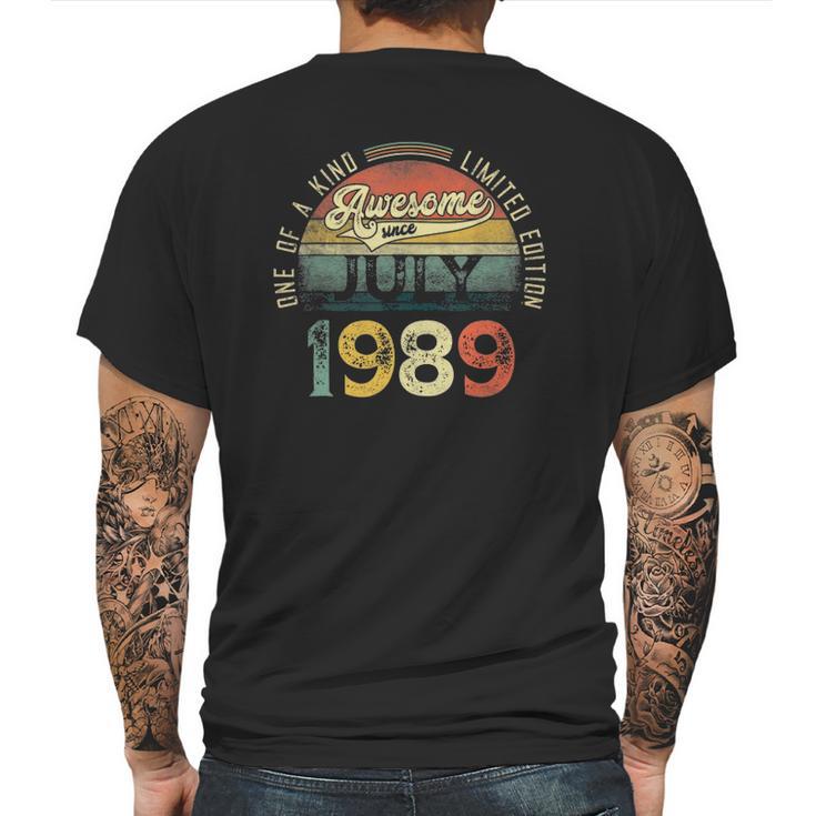 32 Years Old Birthday Gifts Awesome Since July 1989 Ver2 Mens Back Print T-shirt