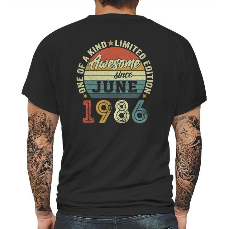 35 Years Old Birthday Awesome Since June 1986 35Th Birthday Mens Back Print T-shirt