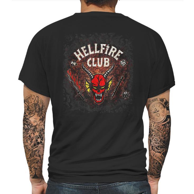 4 Hellfire Club Skull & Weapons Mens Back Print T-shirt