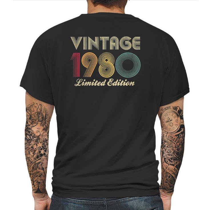 40Th Birthday Gift 1980 Vintage Limited Edition 40 Years Old Mens Back Print T-shirt