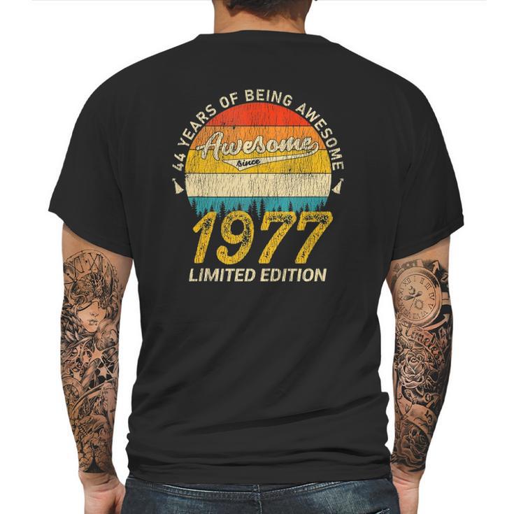 44 Years Old Bday Awesome Since 1977 - Vintage 44Th Birthday Mens Back Print T-shirt