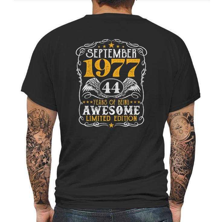 44 Years Old September 1977 Retro Awesome 44Th Birthday Mens Back Print T-shirt