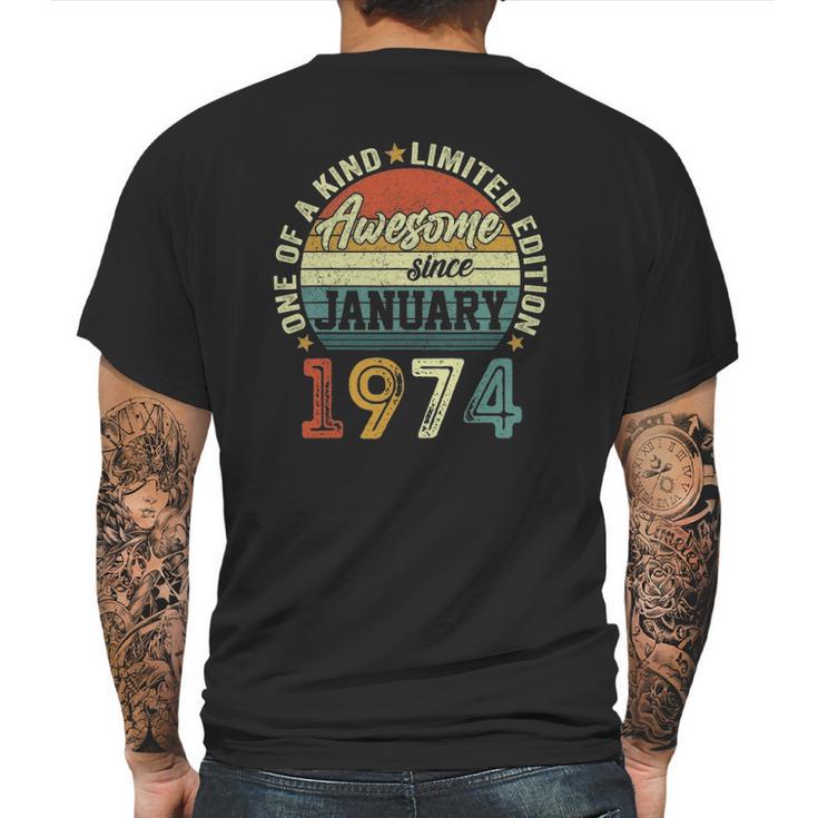 47 Years Old Birthday Gifts Awesome Since January 1974 Ver2 Mens Back Print T-shirt