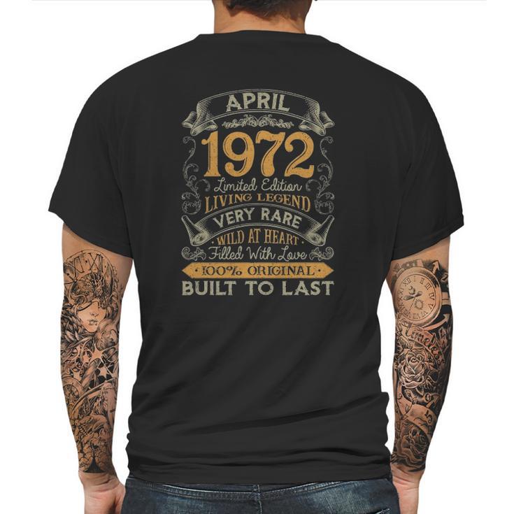 49Th Birthday Gift 49 Years Old Retro Vintage April 1972 Ver2 Mens Back Print T-shirt