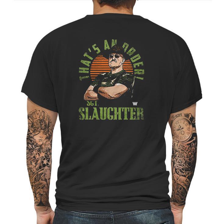 500 Level Sgt Slaughter Wwe Mens Back Print T-shirt