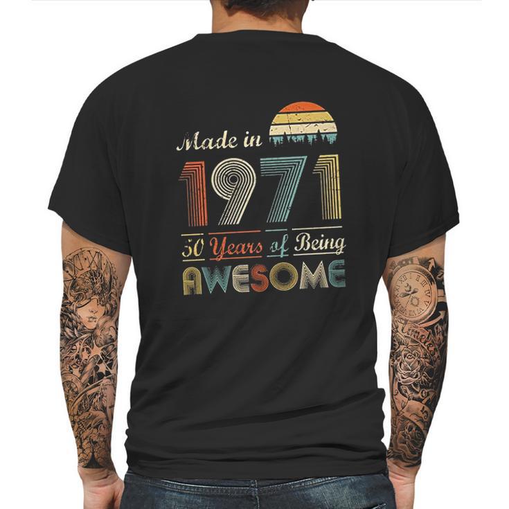 51St Birthday Vintage 1971 Mens Back Print T-shirt