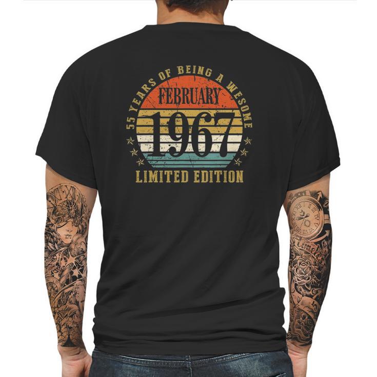 55 Years Old Gift February 1967 Limited Edition Mens Back Print T-shirt