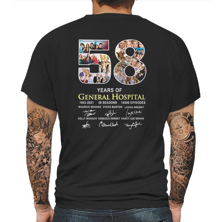 58 Years Of General Hospital 1963 2021 58 Seasons 14588 Episodes Signatures Mens Back Print T-shirt