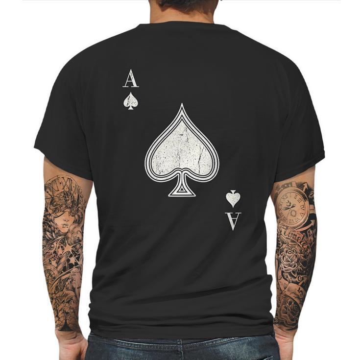 Ace Of Spades  Blackjack Cards Poker Mens Back Print T-shirt